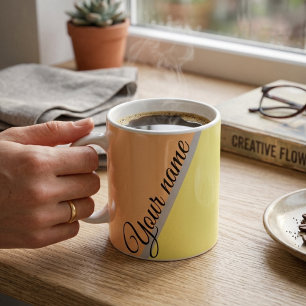 Mug Couleur Pastel Moderne Bloc Personnalisé Vert Jaun