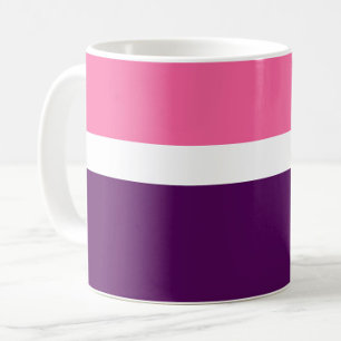 Mug Couleur rose blanche violet bleu clair design bloc