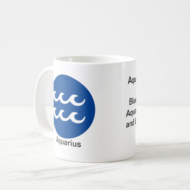 Mug - Couleur Zodiac pour Aquarius (Devant gauche)