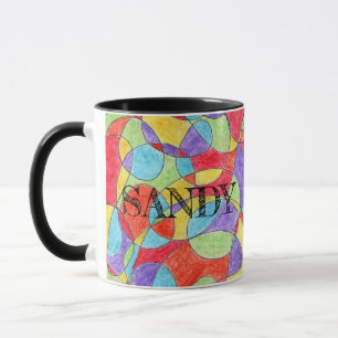Mug Couleurs arc-en-ciel Motif de doodle Crayon tiré à