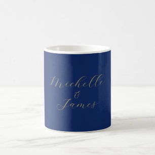 Mug Couleurs Bleu & Or Nom Professionnel Tendance Mode
