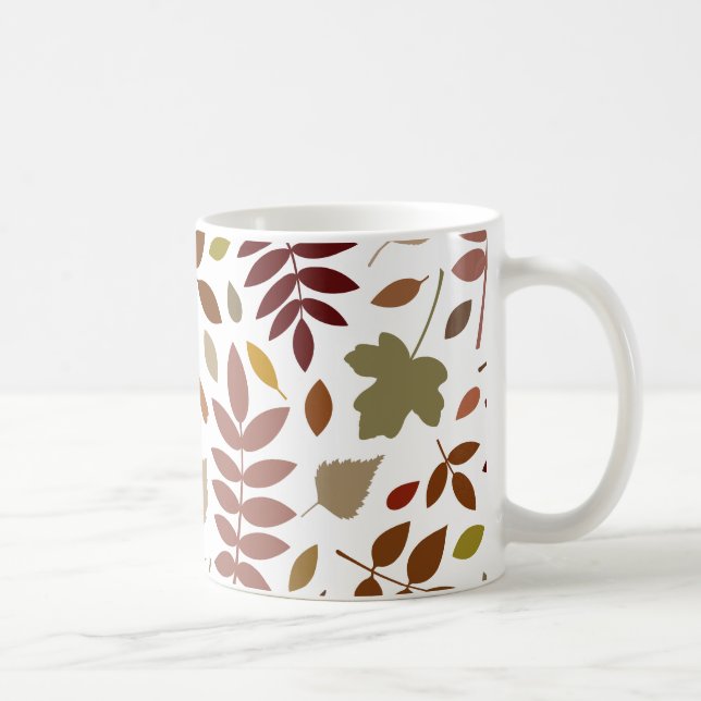 Mug Couleurs d'automne en blanc pour les Feuilles tomb (Droite)