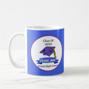 Mug Couleurs de l'école bleu et blanc