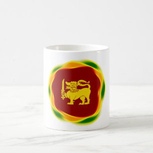 Mug Couleurs du drapeau du Sri Lanka et Lion jaune Sin