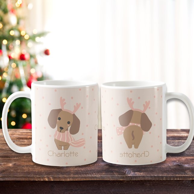 Mug Couleurs modifiables Joyeux Noël Chiot (Créateur téléchargé)