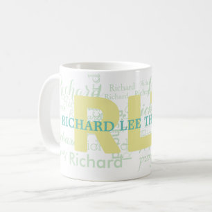Mug couleurs pastel clair monogramme clair