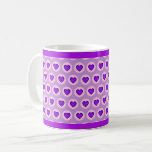 Mug Couleurs pastel & coeurs violets battre