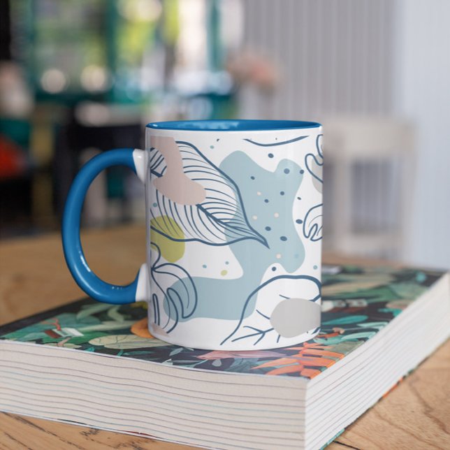 Mug Couleurs pastel Palm feuilles et formes organiques (Créateur téléchargé)
