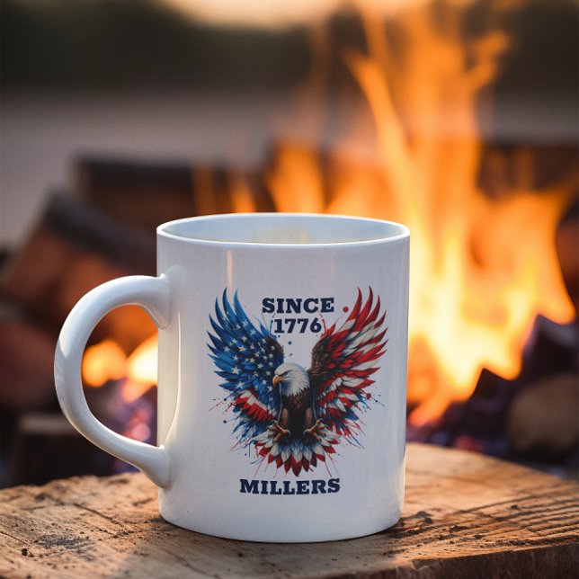 Mug Couleurs patriotiques personnalisées Amérique Aigl (Créateur téléchargé)
