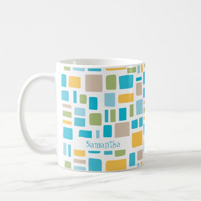 Mug Couleurs printanières Carrés et rectangles merveil (Gauche)