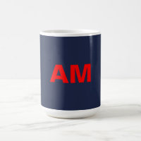 Couleurs rouges bleues Monogramme Lettres initiale