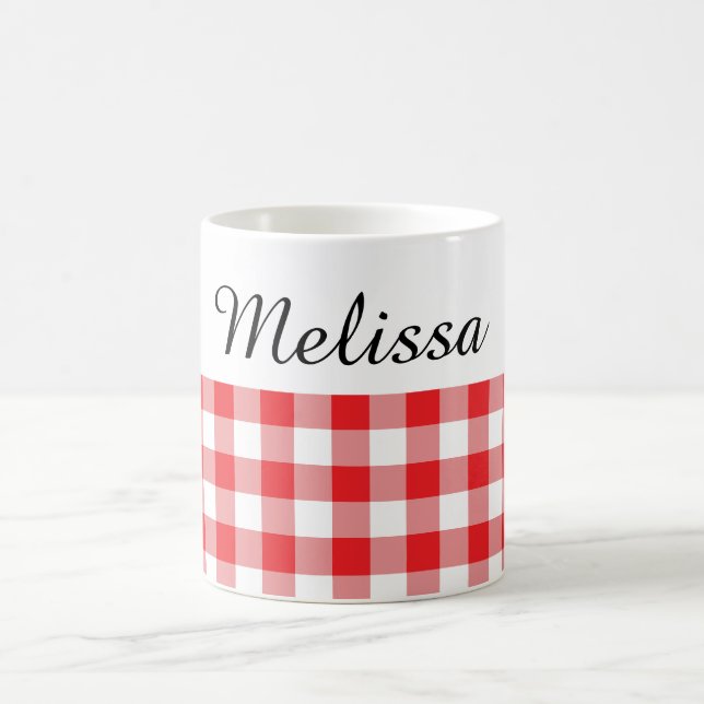 Mug Country Chic Red Buffalo Nom personnalisé de la pl (Centre)
