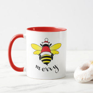 Mug Coupe Bee Merry Holiday/