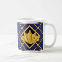 Coupe/Coupe Nautique Bleue Marine Clam Or