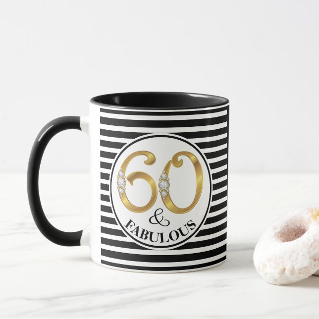 Mug Coupe d'Anniversaire/Mug 60 et fabuleuse (Avec donut)