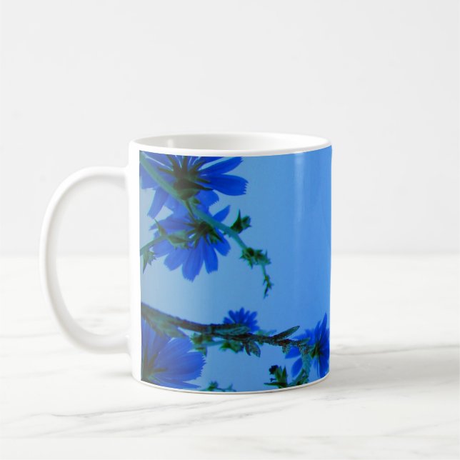 Mug Coupe de café aux fleurs bleues (Gauche)