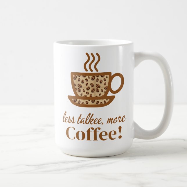 Mug Coupe de café avec un message de réveil ludique (Droite)