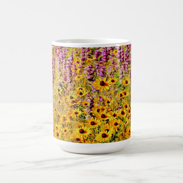 Mug Coupe de café Fleur sauvage jaune et violet (Centre)
