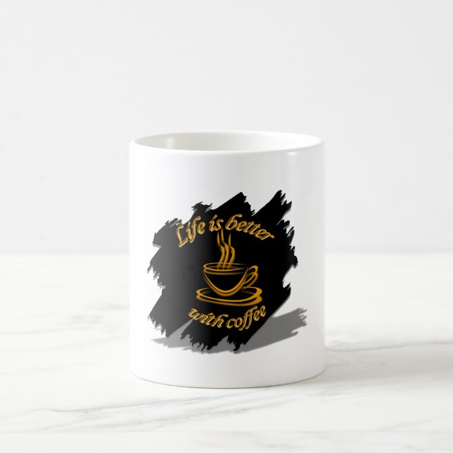 Mug Coupe de café "la vie est meilleure avec le café"  (Centre)
