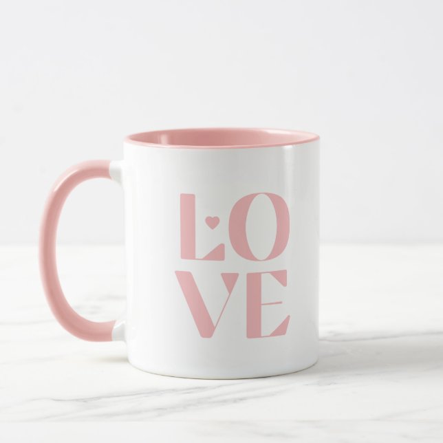 Mug Coupe de café Super mignonne rose "Amour" (Gauche)