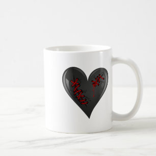 Mug Coupe de saignement noir Coeur de guérison brisé o