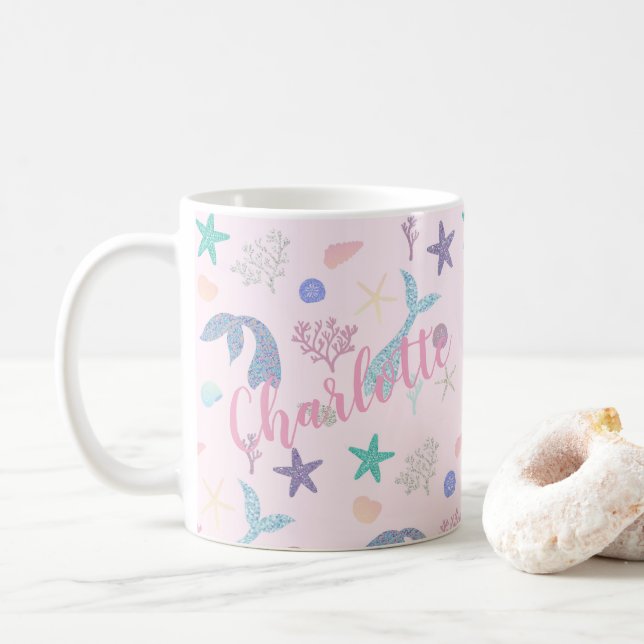 Mug Coupe de sirène personnalisée (Avec donut)