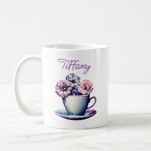 Mug Coupe de Thé et Fleurs Vintages personnalisées