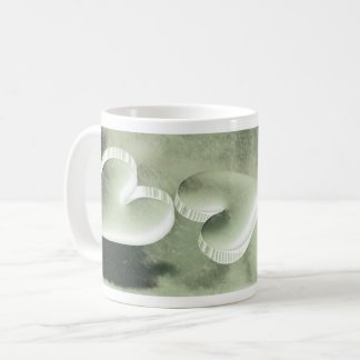 Mug Coupe des deux coeurs vert argent