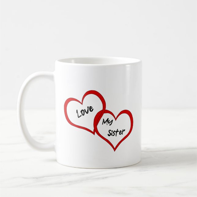 Mug Coupe du café : Aimez ma soeur (Gauche)