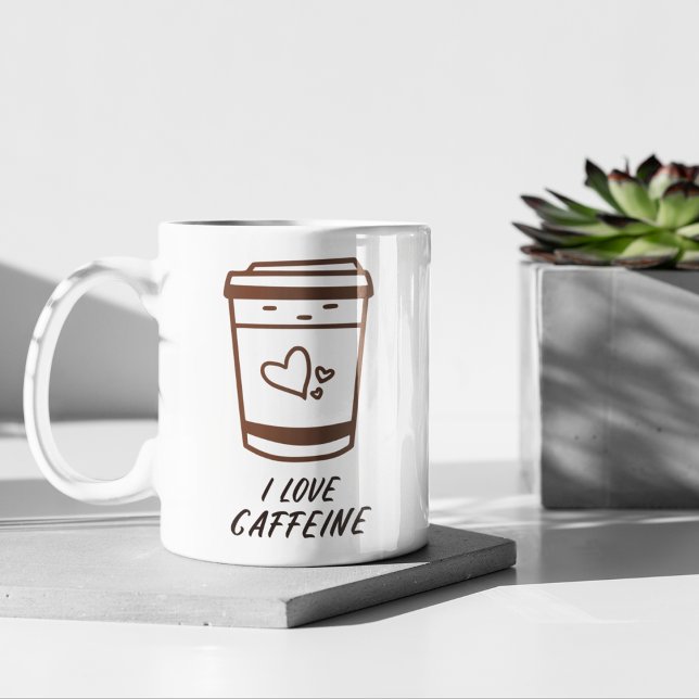 Mug Coupe du café "I Love Caffeine" (Créateur téléchargé)