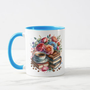 Mug Coupe et fleur de café Vintage Lise et brillante