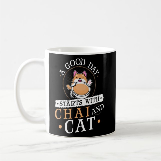 Mug Coupe indienne de chat Desi Chai du matin (Gauche)