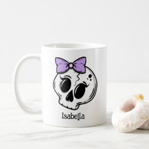 Mug Coupe mignonne violet en fond blanc Halloween Crân