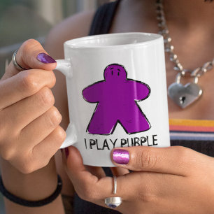 Mug Coupe mignonne violet Meeple Dessin de plateau de 