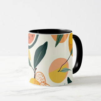 Mug Coupe motif en forme de fruits