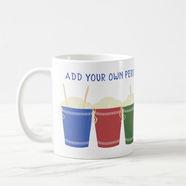 Mug Coupes de nouilles Ramen Message personnalisé (Gauche)
