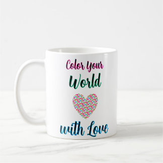 Mug Coupez votre monde avec amour - Design cardiaque d