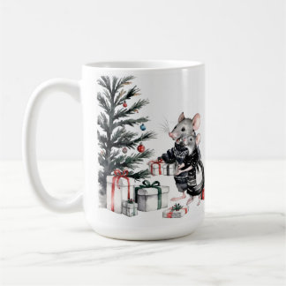 Mug Couple de souris avec arbre de Noël Musique de Noë