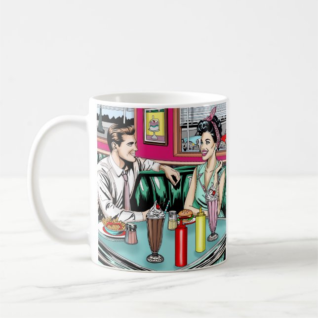 Mug Couple des années 1950 au dîner (Gauche)
