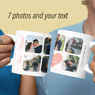 Mug Couple fiancé 7 collage de photos mieux ensemble
