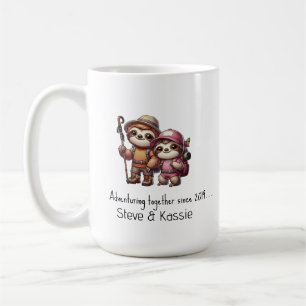 Mug Couple mignon Sloth Aventurant ensemble depuis