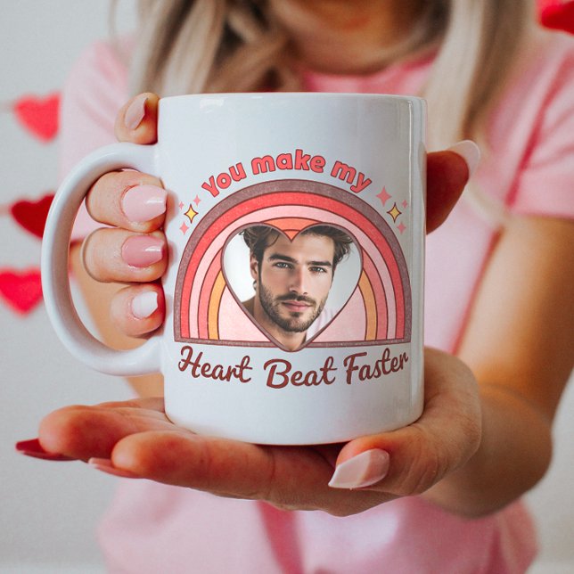 Mug Couple Personnalisable, Rainbow Heartbeat Pers (Créateur téléchargé)