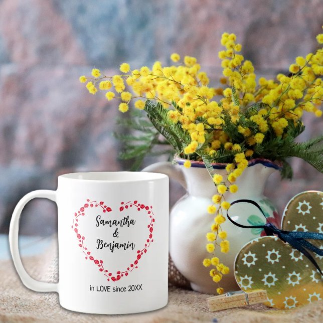 Mug Couple personnalisé amoureux depuis, Saint Valenti (Créateur téléchargé)