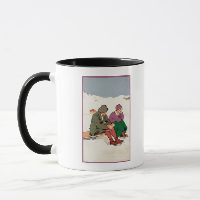 Mug Couple prenant une pause patinage sur glace (Gauche)
