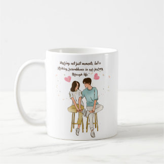 Mug Couple romantique ensemble - Rétro minimaliste Vin