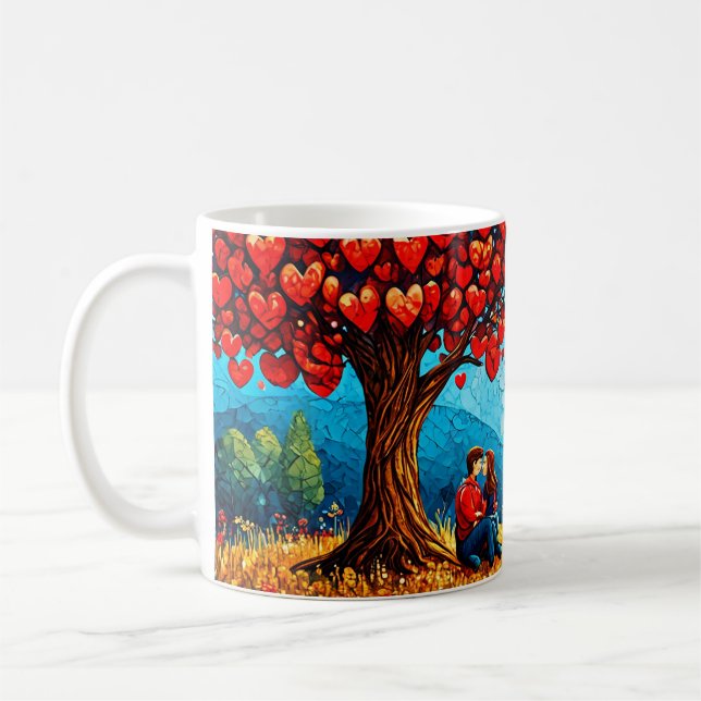 Mug 🌳 Couple romantique sous un arbre Moment café (Gauche)