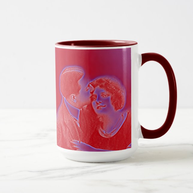 Mug Couple Valentin vintage en rouge (Droite)
