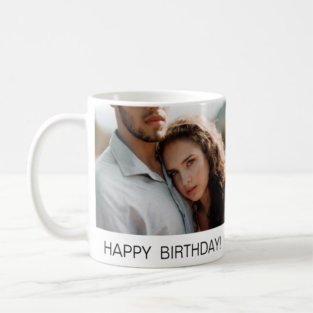 Mug Couples personnalisés par photo de joyeux (Gauche)