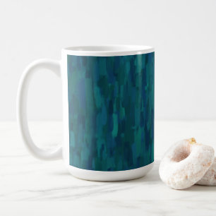 Mug Coups de pinceau impressionnistes, Nuit, Sarcelle,