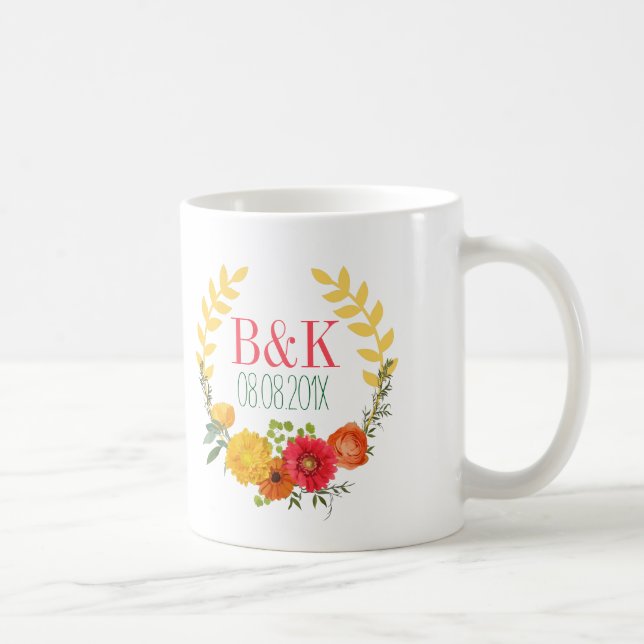 Mug Courbe Florale De Printemps Colorée - Enregistrer  (Droite)